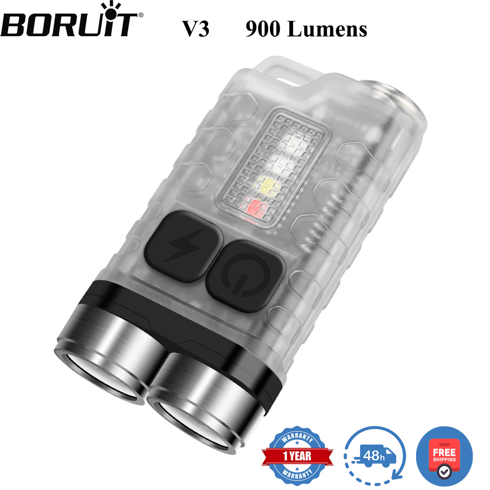 Outdoor Adventure Camp - BORUiT V3 LED-фонарик-брелок, портативный, 900 лм,